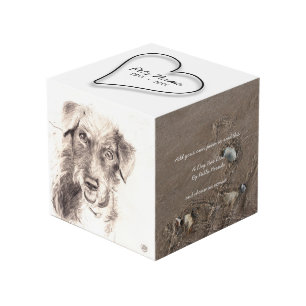 Customizable Pets memorial Photo Cube add poem