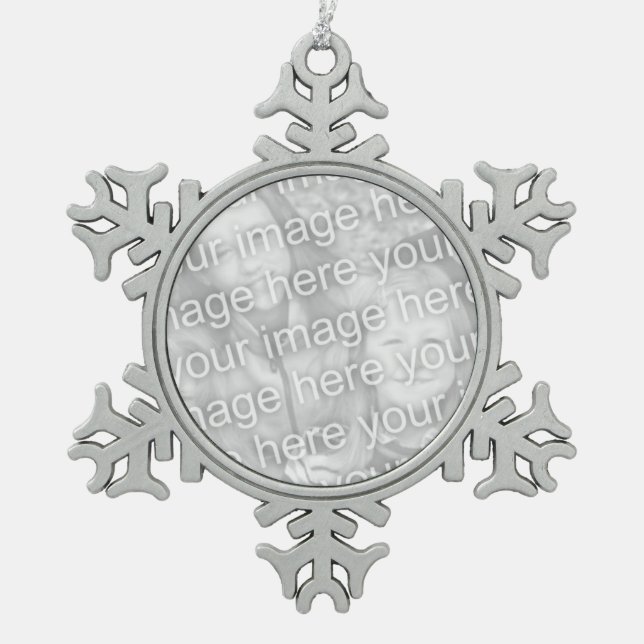 Customizable Pewter Snowflake Ornament (Front)