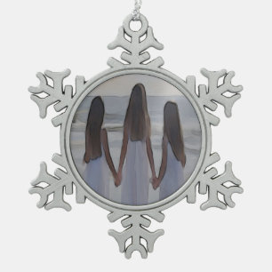 Customizable Pewter Snowflake Ornament