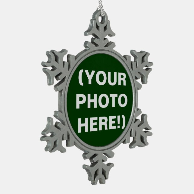 Customizable Pewter Snowflake Photo Ornament (Left)