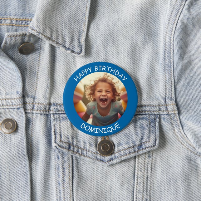 Customizable Photo and Name Birthday Button (In Situ)