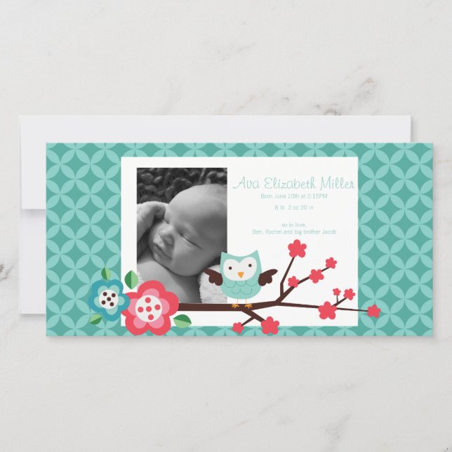 Customizable Photo Birth Announcement (Front)