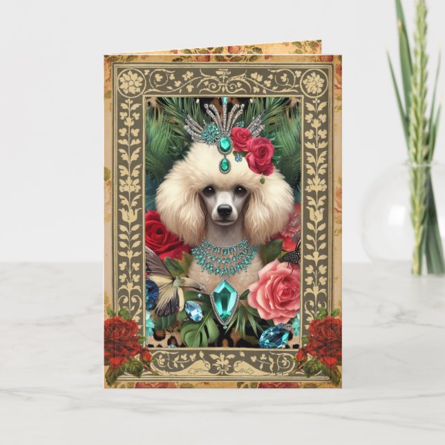 Customizable Photo Card - White Poodle (Front)