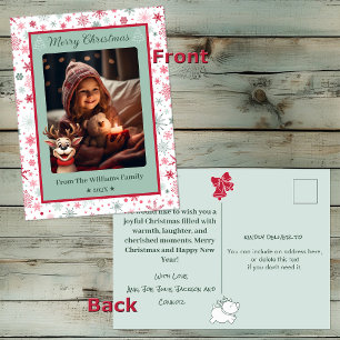 Customizable Photo Christmas Holiday Postcard