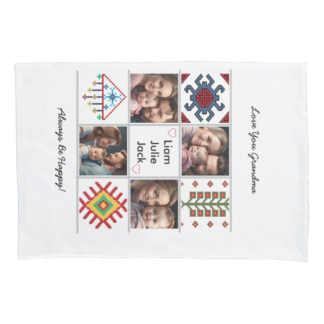 Customizable Photo Collage Pillowcase (Front)