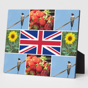 Customizable photo collage & United Kingdom flag Plaque