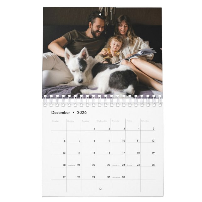 Customizable Photo Family Calendar (Dec 2026)