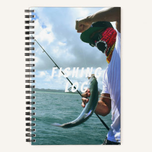 Customizable Photo Fun Memory Angler Fishing Log Notebook