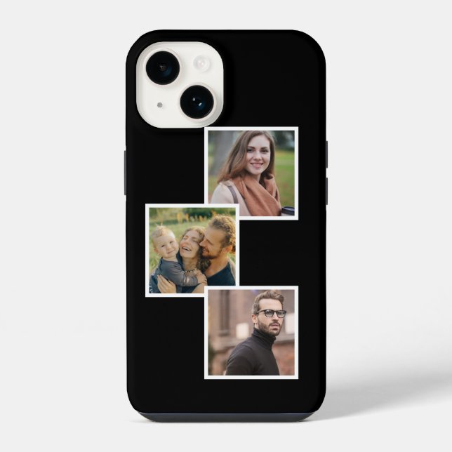 Customizable Photo Grid Simple Design iPhone Case (Back)