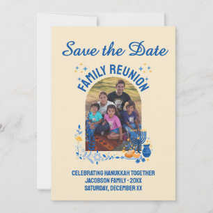 Customizable Photo HANUKKAH FAMILY REUNION Save The Date