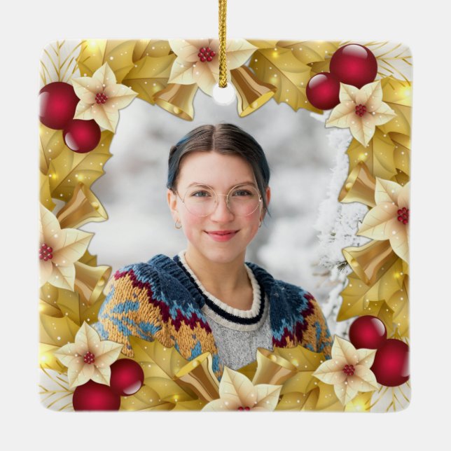 Customizable Photo Honour My Organ Donor-Transplan Ceramic Ornament (Back)