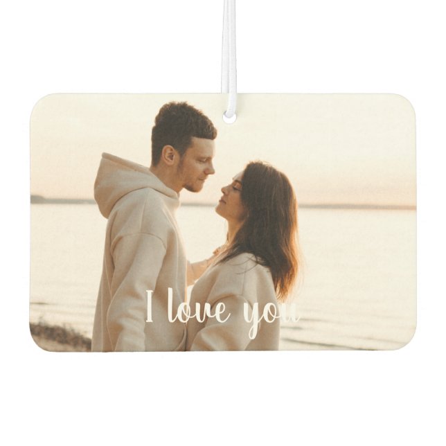 Customizable Photo 'I Love You' Valentine's Day  Air Freshener (Front)