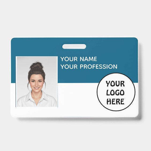 Customizable Photo ID Badge – Editable Name, (Face)