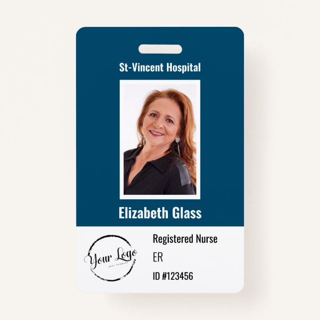 Customizable Photo ID Badge with Logo (Front)