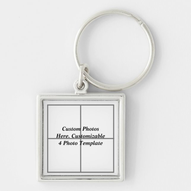 Customizable photo keychains, 4 Photo Template Keychain (Front)