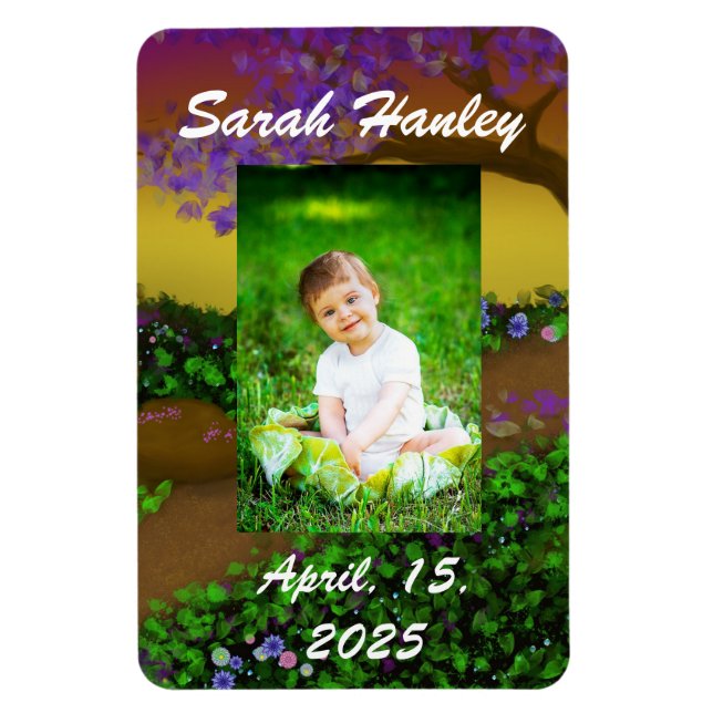 Customizable Photo Magnet, Magic Forest Magnet (Vertical)
