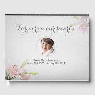 Customizable Photo Memorial Lilies Guest Book