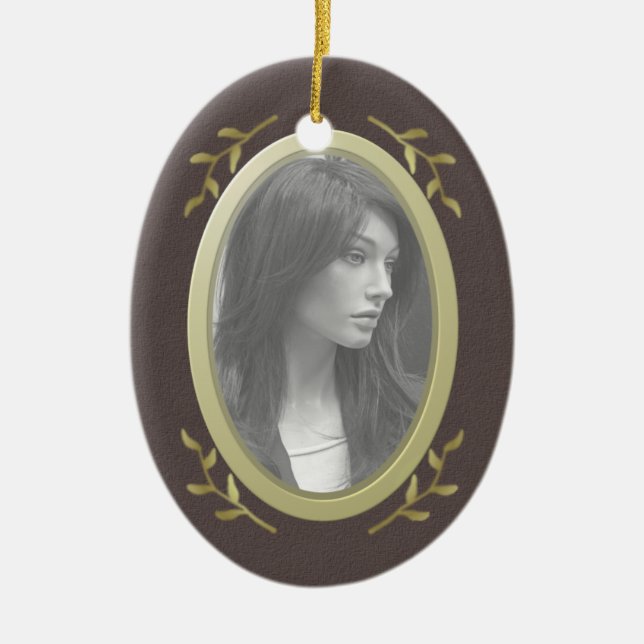 Customizable Photo Memorial / Remembrance Ceramic Ornament (Front)