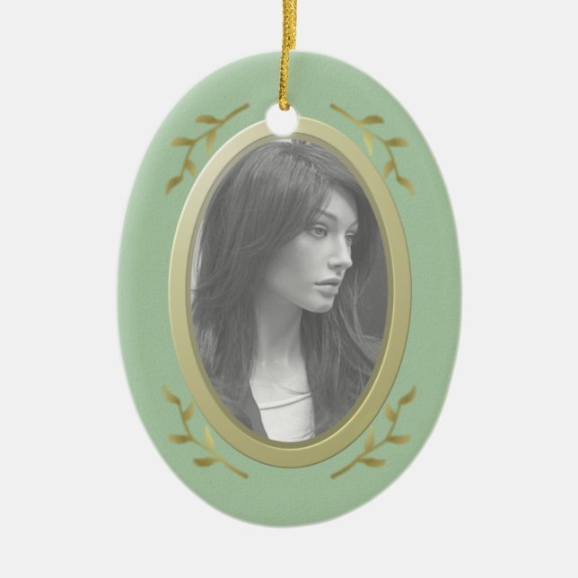 Customizable Photo Memorial / Remembrance Ceramic Ornament (Front)