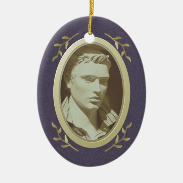 Customizable Photo Memorial / Remembrance Ceramic Ornament (Front)