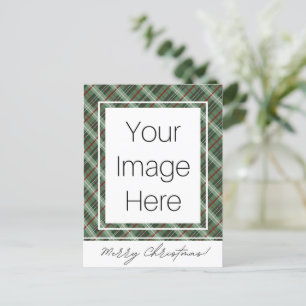 Customizable Photo Merry Christmas Plaid Postcard