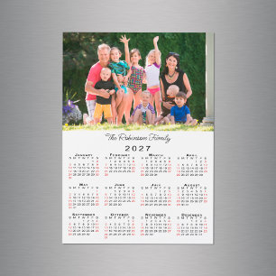 Customizable Photo Name 2027 Calendar Magnet
