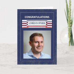 Customizable Photo, Name Fire Fighter Graduate Card