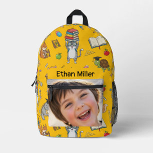 Customizable Photo & Name Kids Back-to-School Prin Printed Backpack