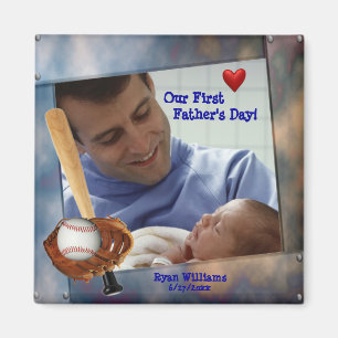 Customizable Photo Our First Fathers Day Magnet