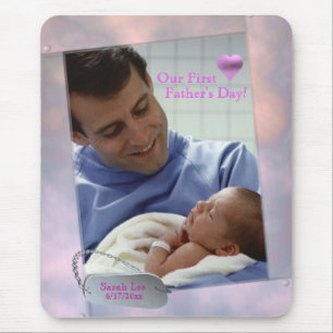 Customizable Photo Our First Fathers Day Mousepad