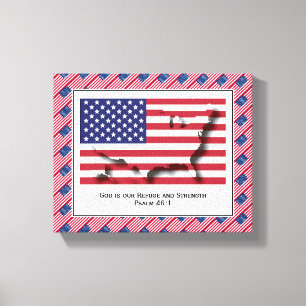 Customizable Photo   Patriotic   USA AMERICAN FLAG Canvas Print