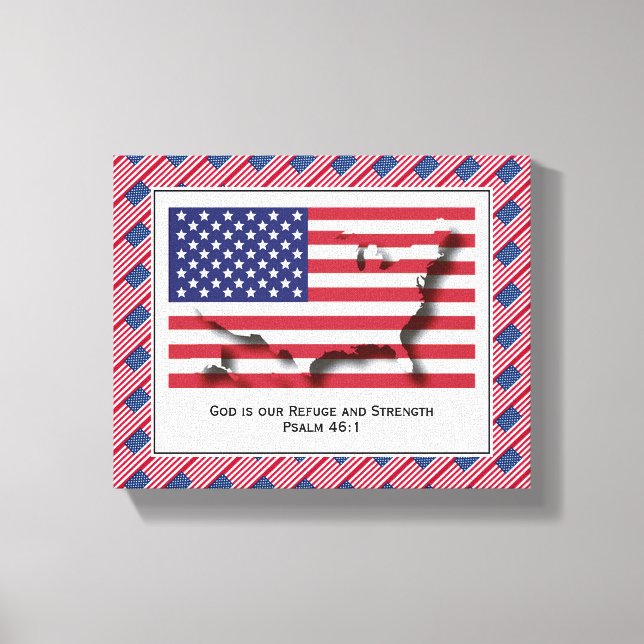 Customizable Photo | Patriotic | USA AMERICAN FLAG Canvas Print (Front)