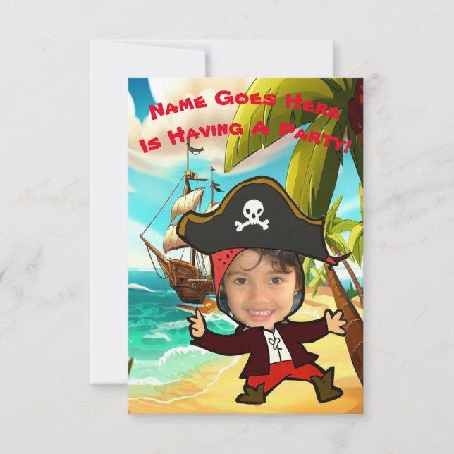 Customizable Photo Pirate Party Invitation (Front)