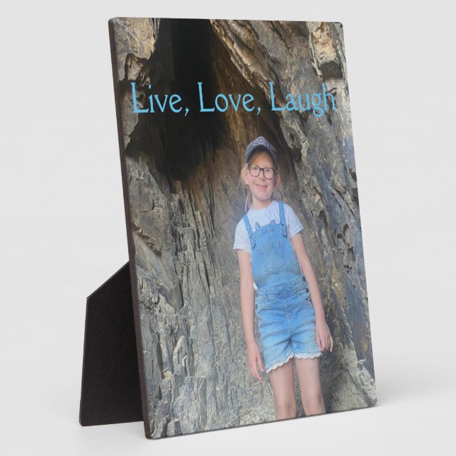 Customizable Photo Plaque, Live, Love, Laugh Plaque (Side)