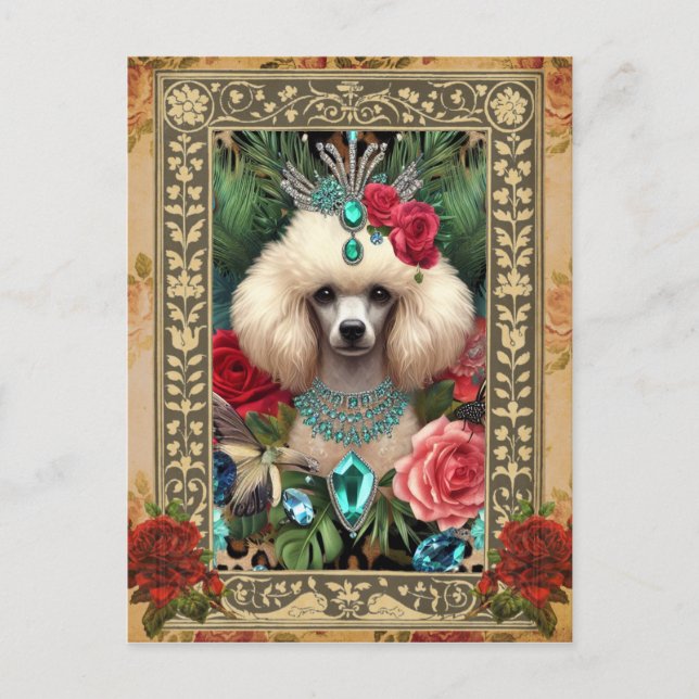 Customizable Photo Post Card - White Poodle (Front)