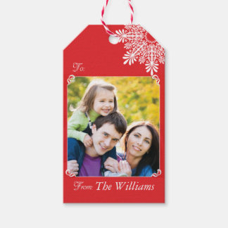 Customizable photo Red Gift Tags