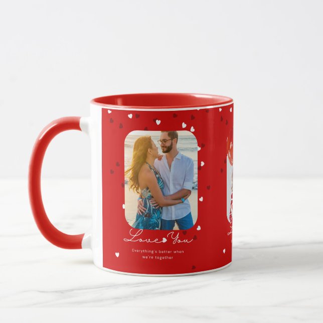 Customizable Photo Red Valentine's day  Mug (Left)
