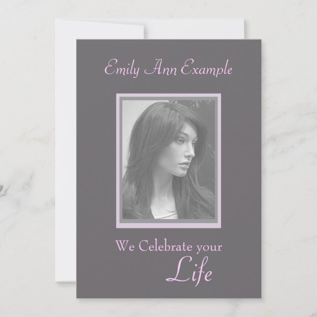 Customizable Photo Remembrance / Funeral Invitation (Front)