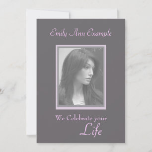 Customizable Photo Remembrance / Funeral Invitation