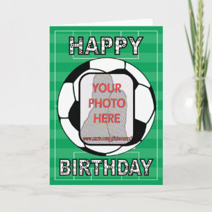 Customizable photo soccer ball Greetings cards