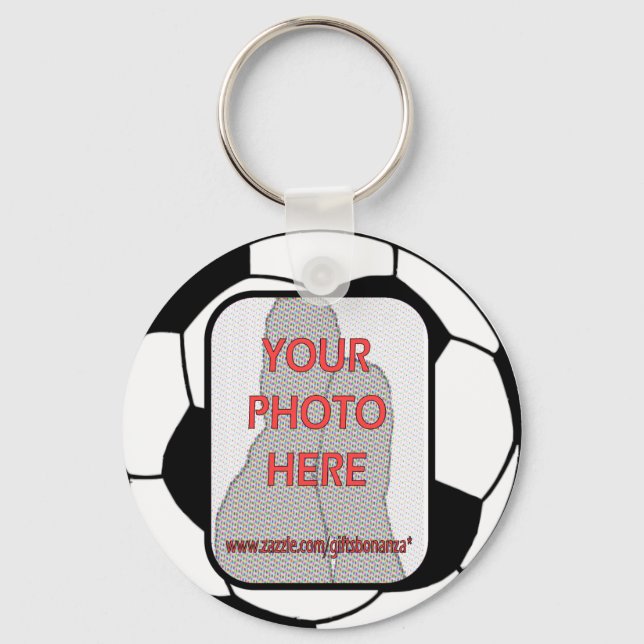 Customizable Photo Soccer Ball Keychain (Front)