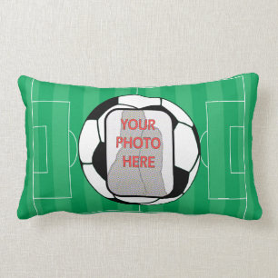 Customizable photo soccer ball lumbar pillow