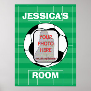 Customizable photo soccer ball room posters