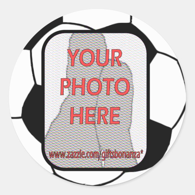 Customizable photo soccer ball stickers (Front)
