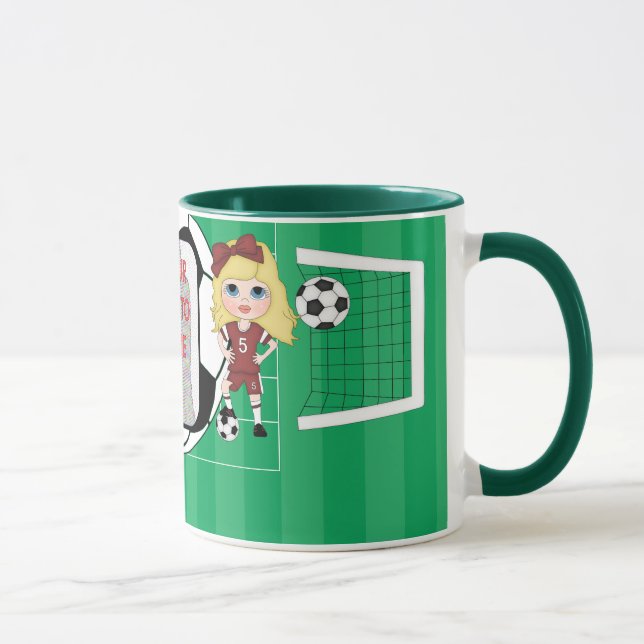 Customizable photo soccer girl photo mug (Right)