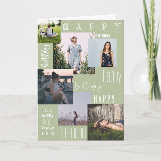 Customizable Photo Template Birthday Card (Front)