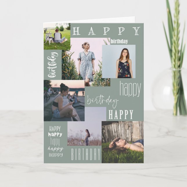 Customizable Photo Template Birthday Card (Front)