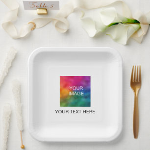 Customizable Photo Text Event Party Baby Shower Paper Plate