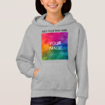 Customizable Photo Text Template Kids Girls<br><div class="desc">Customizable Add Your Photo Text Image Template Kids Girls Light Steel Pullover Hoodie.</div>