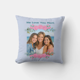 Customizable Photo Throw Pillow Roses